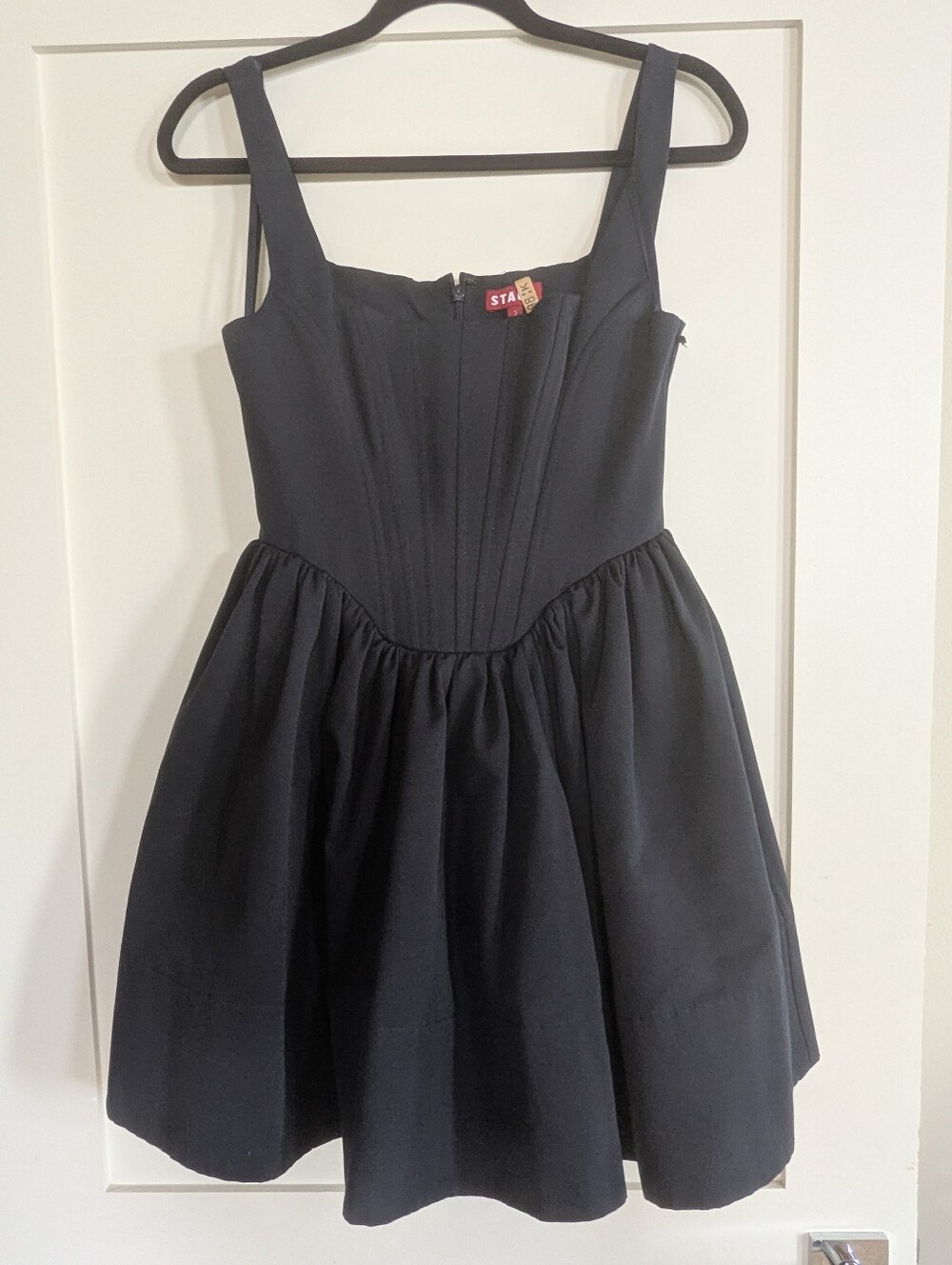 STAUD Landscape Dress Navy Size 2 Corset Tulle Mini Dress